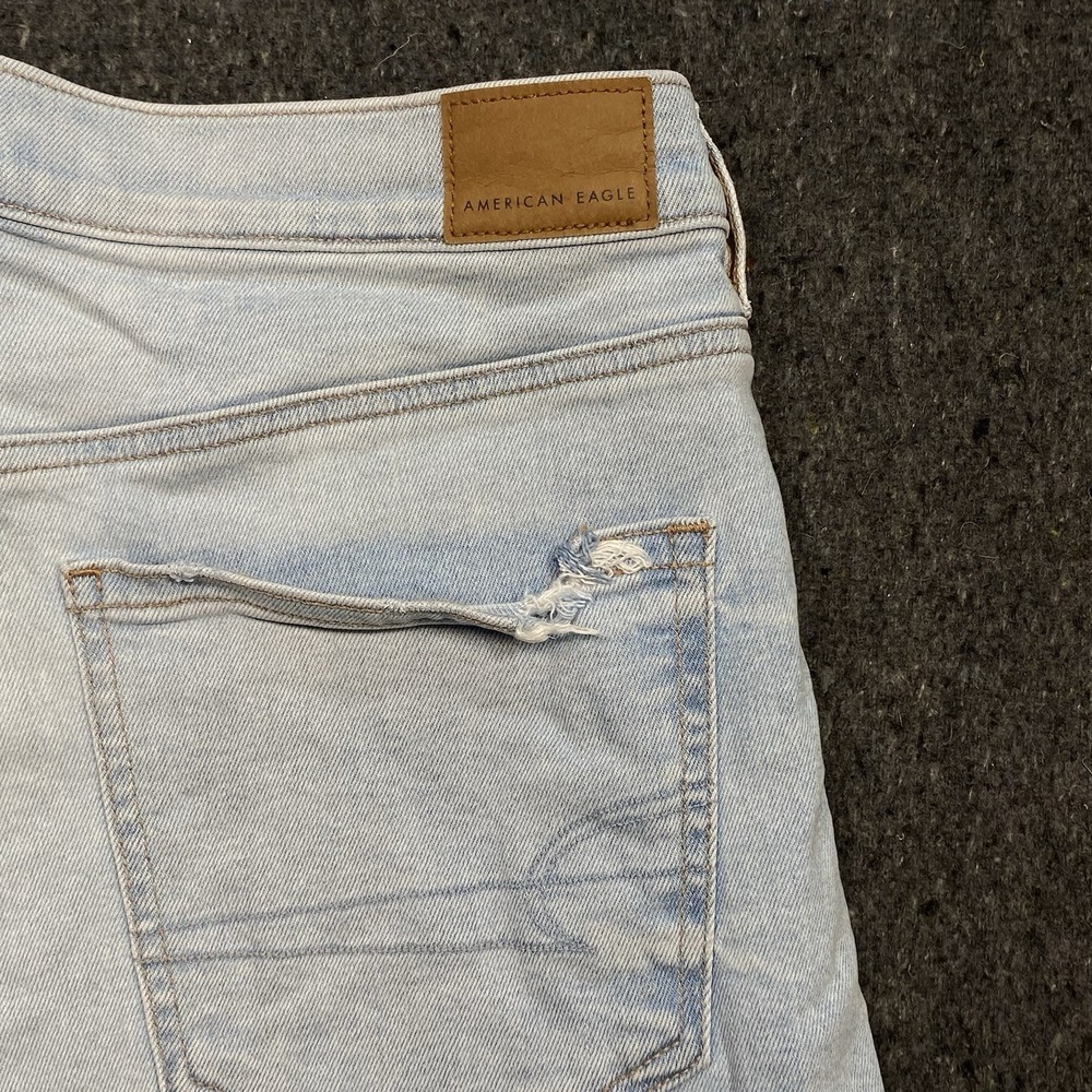 American Eagle Outfitters City Retro Raw Hem Jean Short Womens Sz 6 Denim Ripped - Picture 8 of 11